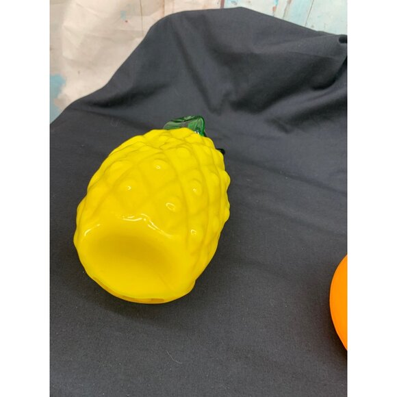 Blown Glass Fruit 6 pc set Includes Pineapple Orange Pear Purple Grapes Lemon St - Picture 10 of 14